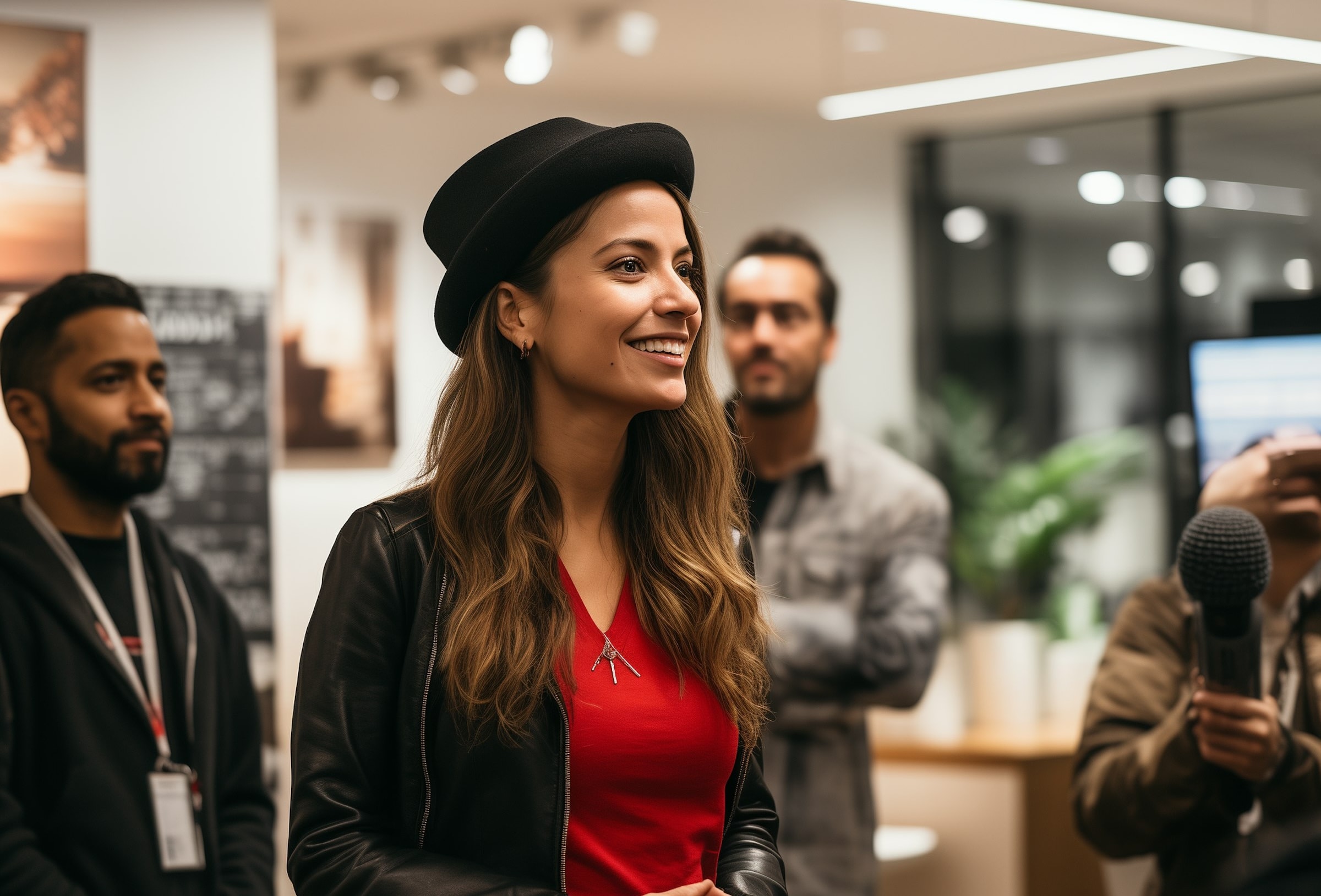 A young professional building relationships at a networking event.