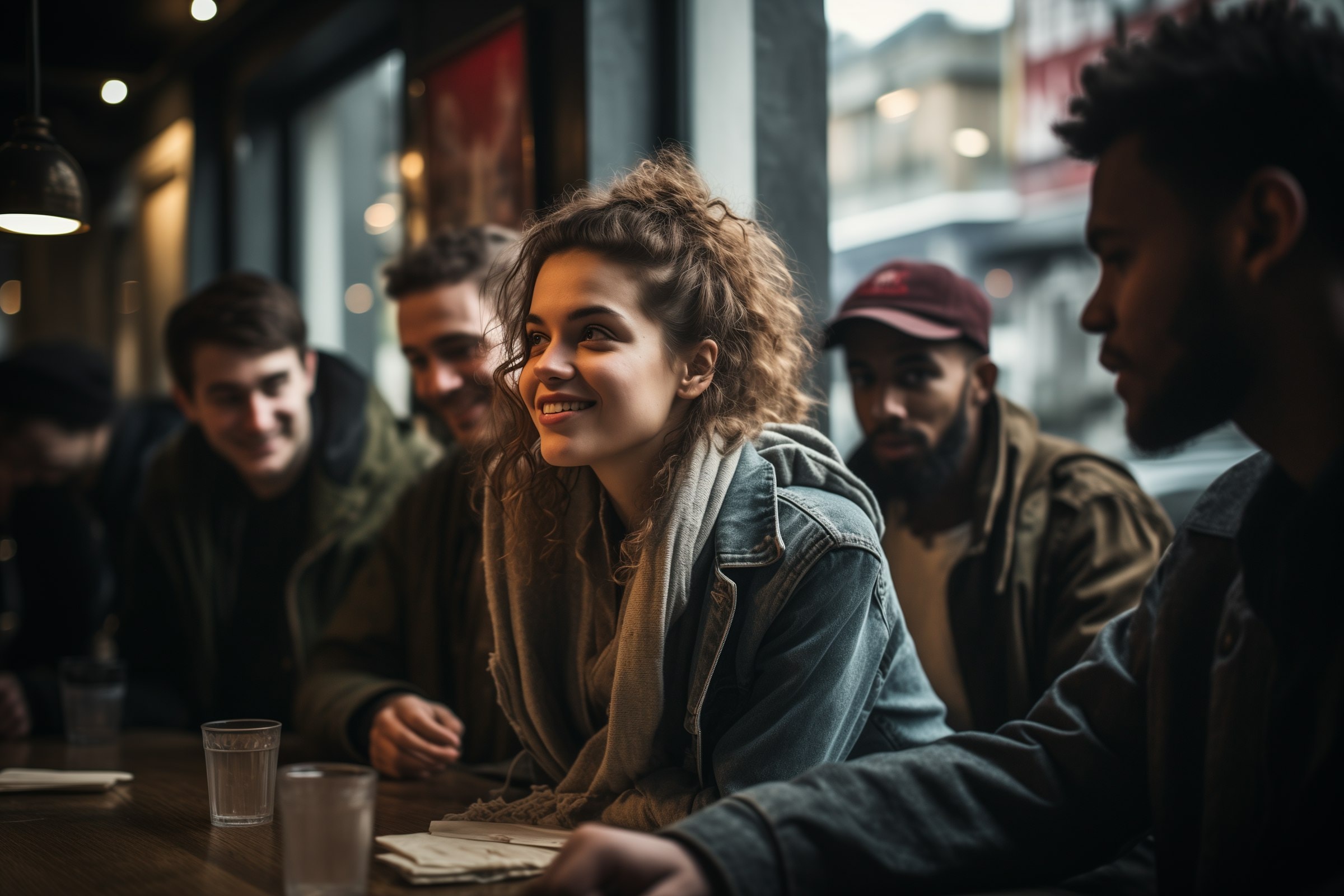 An alumni gathering at a restaurant.