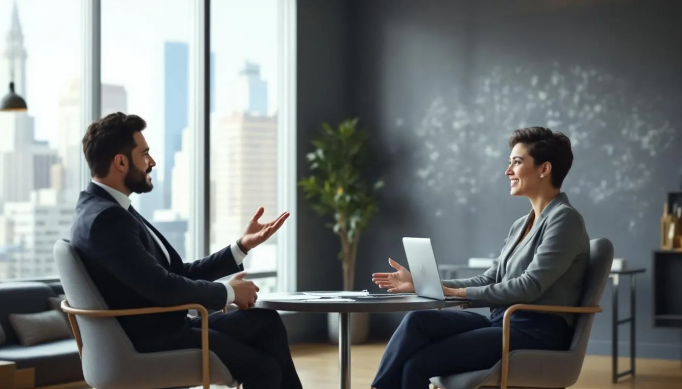 An individual preparing a salary request during a job interview.