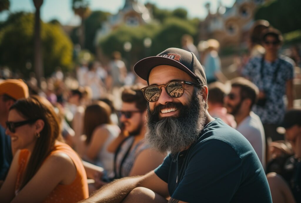 A man enjoying an alumni association event.