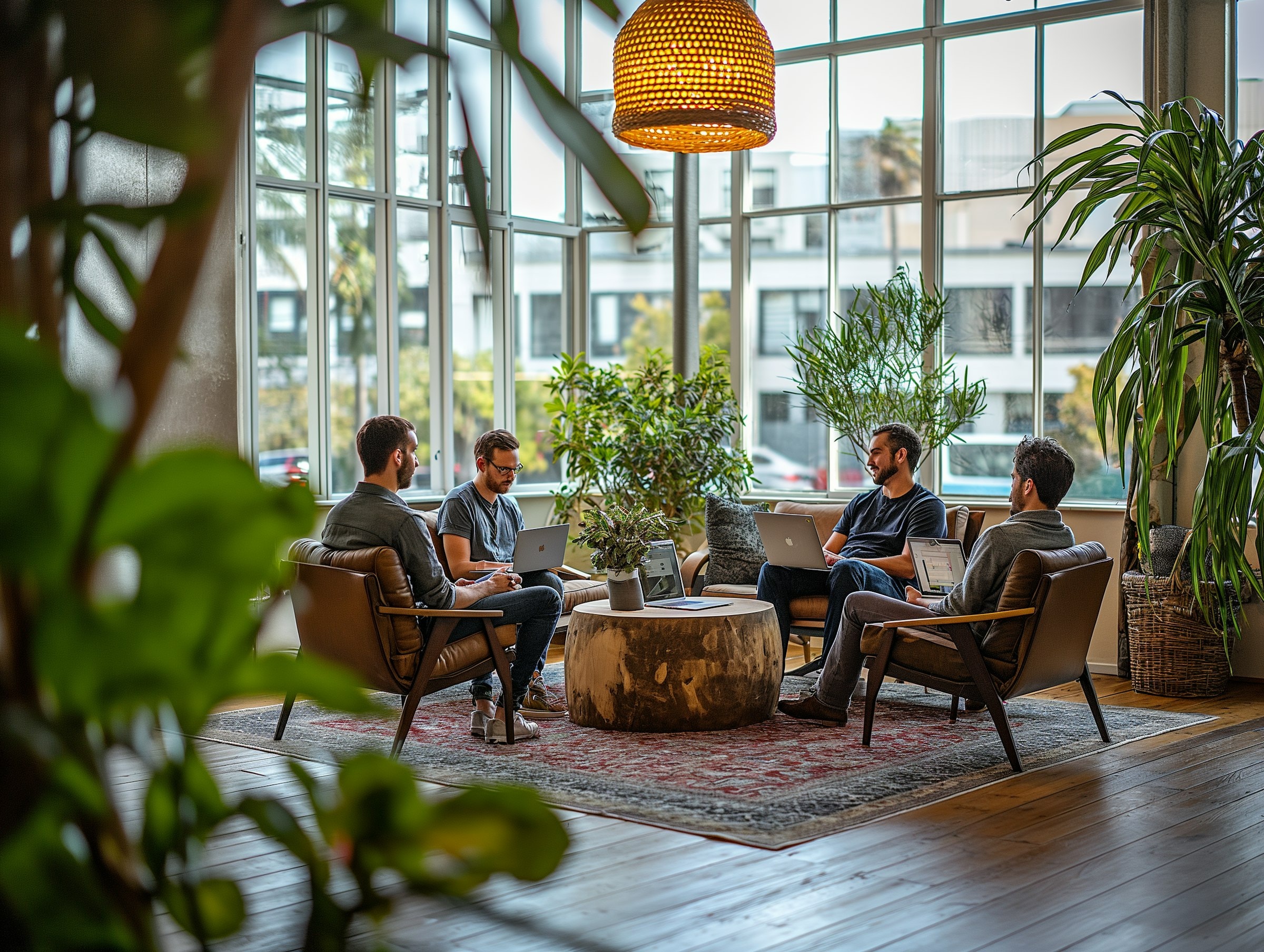 A group of professionals discussing strategies for building a strong network.